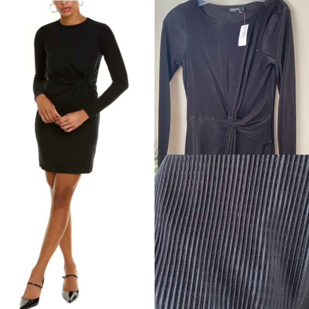Reitmans Black Long Sleeve Twist Front Dress